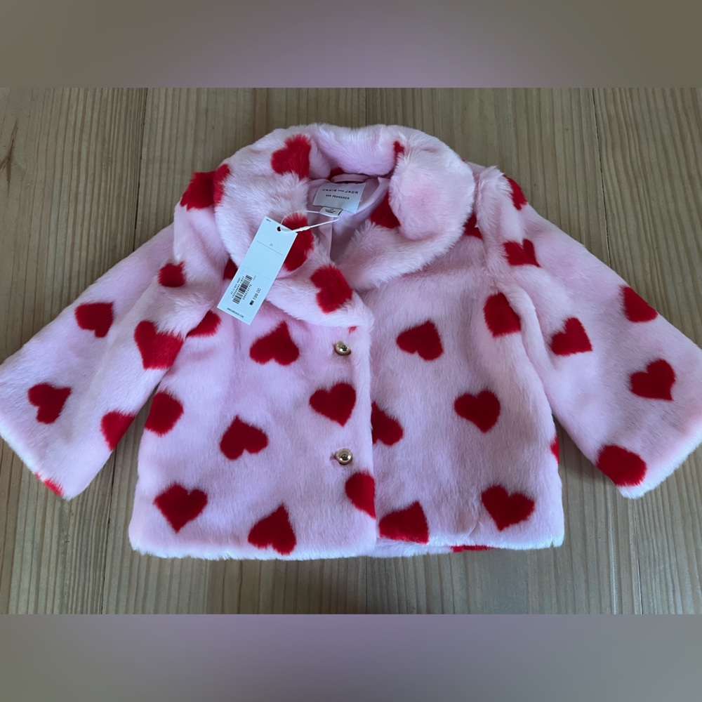 Janie and Jack heart fur coat